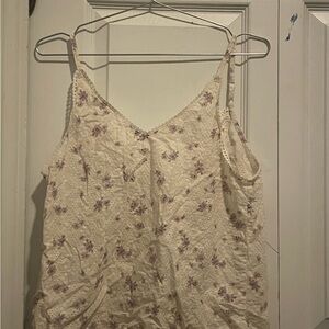 Floral Lace Trim Tank Top